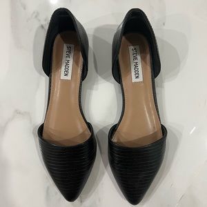 Steve Madden Khai D'Orsay Flat Leather Shoes Size 8 in Black